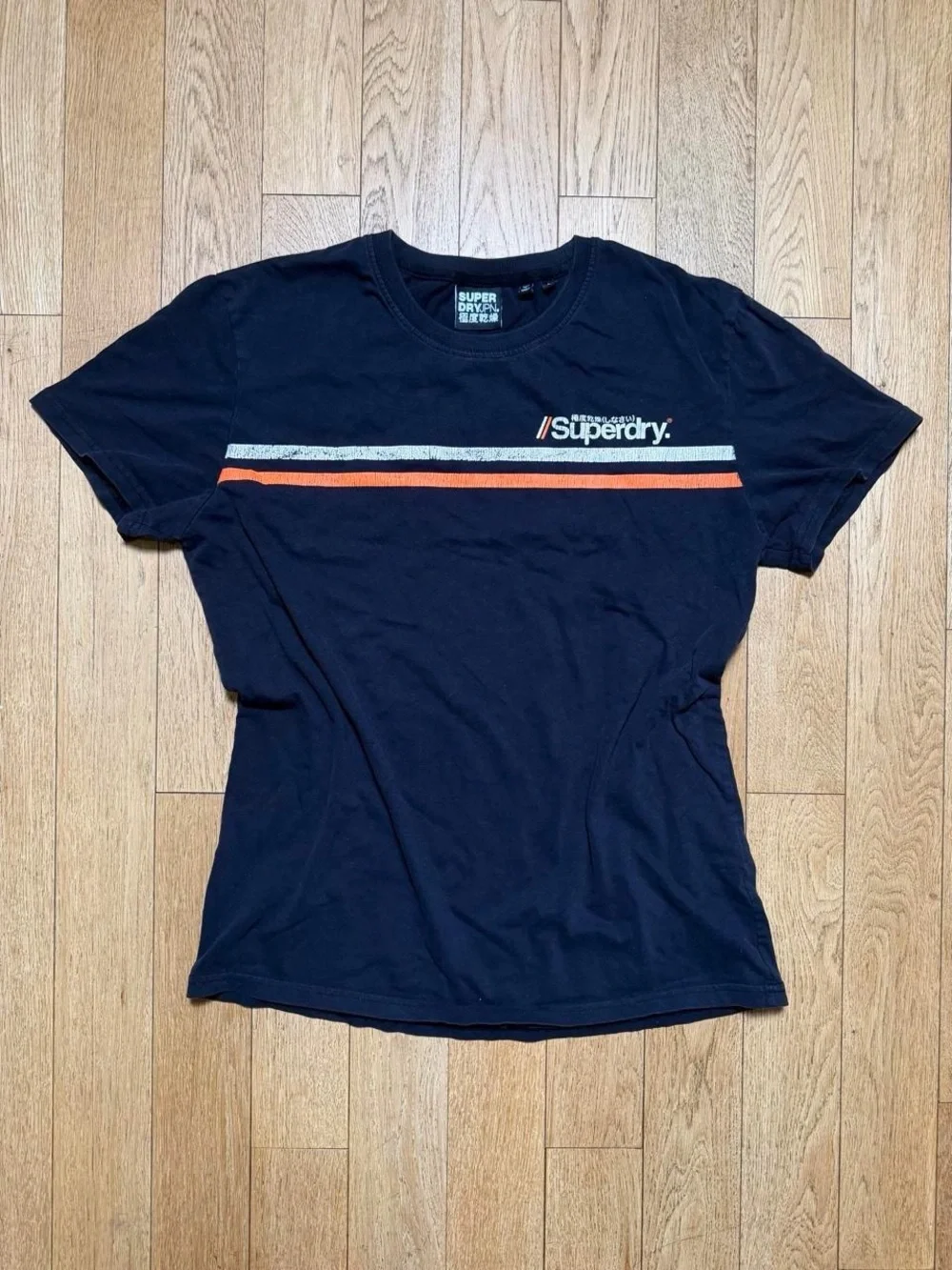 Superdry Navy Logo Stripe Tee